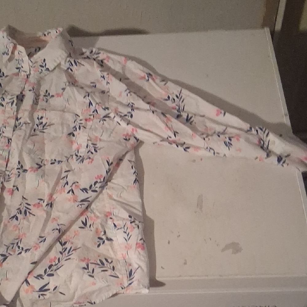 Croft & Barrow Floral Button Down Blouse XXL Pink Blue - Picture 5 of 10